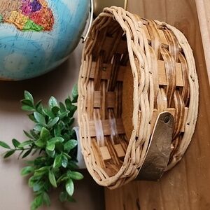 Pyrex Corningware wooden woven basket with handles